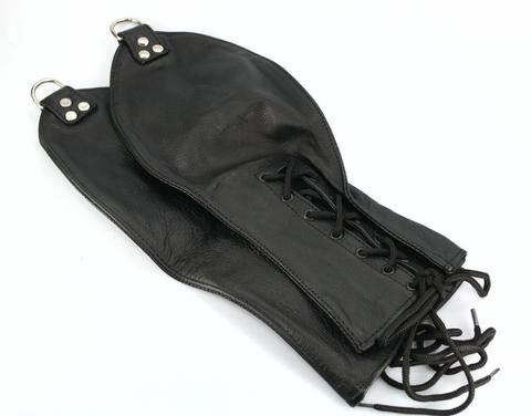 Lace Up Leather Mitt Restraints