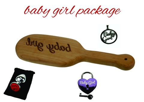 Baby Girl Toy Package (Spanking Paddle, Butt Plug, Lock and Pendant)