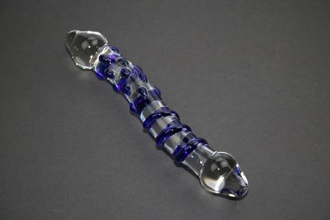 Double-sided Glass Dildo with Pleasure Nubs & Swirls (D14)