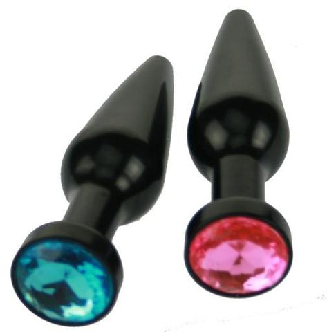Small Anodized Metal Jewel Butt Plug, Smooth