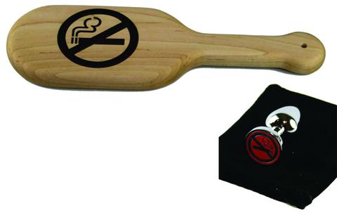 Smoking Cessation Package Spanking Paddle and matching Butt Plug