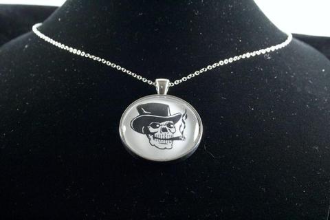 Custom Skull Pendant Silver Finish