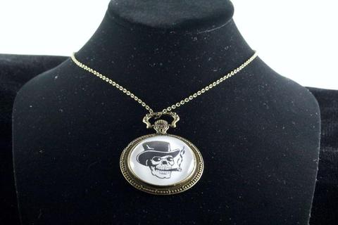 Custom Skull Watch Pendant Brass Finish