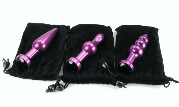 Purple Anodized Metal Jewel Butt Plug Package