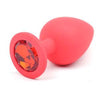 Small Red Silicone Jewel Butt Plug