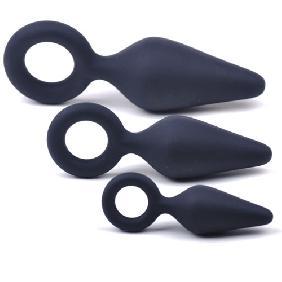 Black Silicone Bondage Butt Plug Training Butt Plug