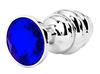 Small Ribbed Steel Tulip Jewel Butt Plug