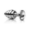 Small Ribbed Steel Tulip Jewel Butt Plug
