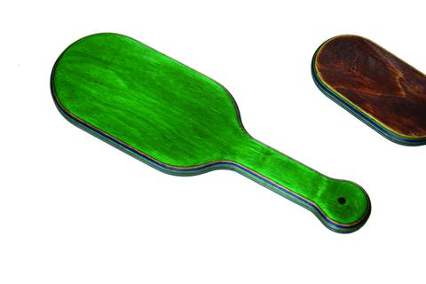 Designer Spanking Paddle Hairbrush Style Green & Brown