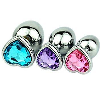 Heart Tulip Jewel Butt Plug 3 Sizes Available
