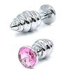 Small Ribbed Steel Tulip Jewel Butt Plug