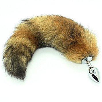 Small Red Fox Tail Butt Plug Real Fur